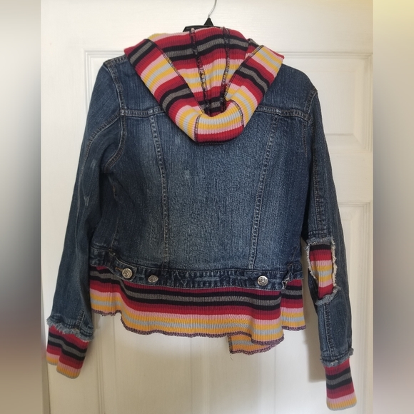 Rocawear Jean Jacket with Multicolored Hood Size XL - Picture 2 of 8